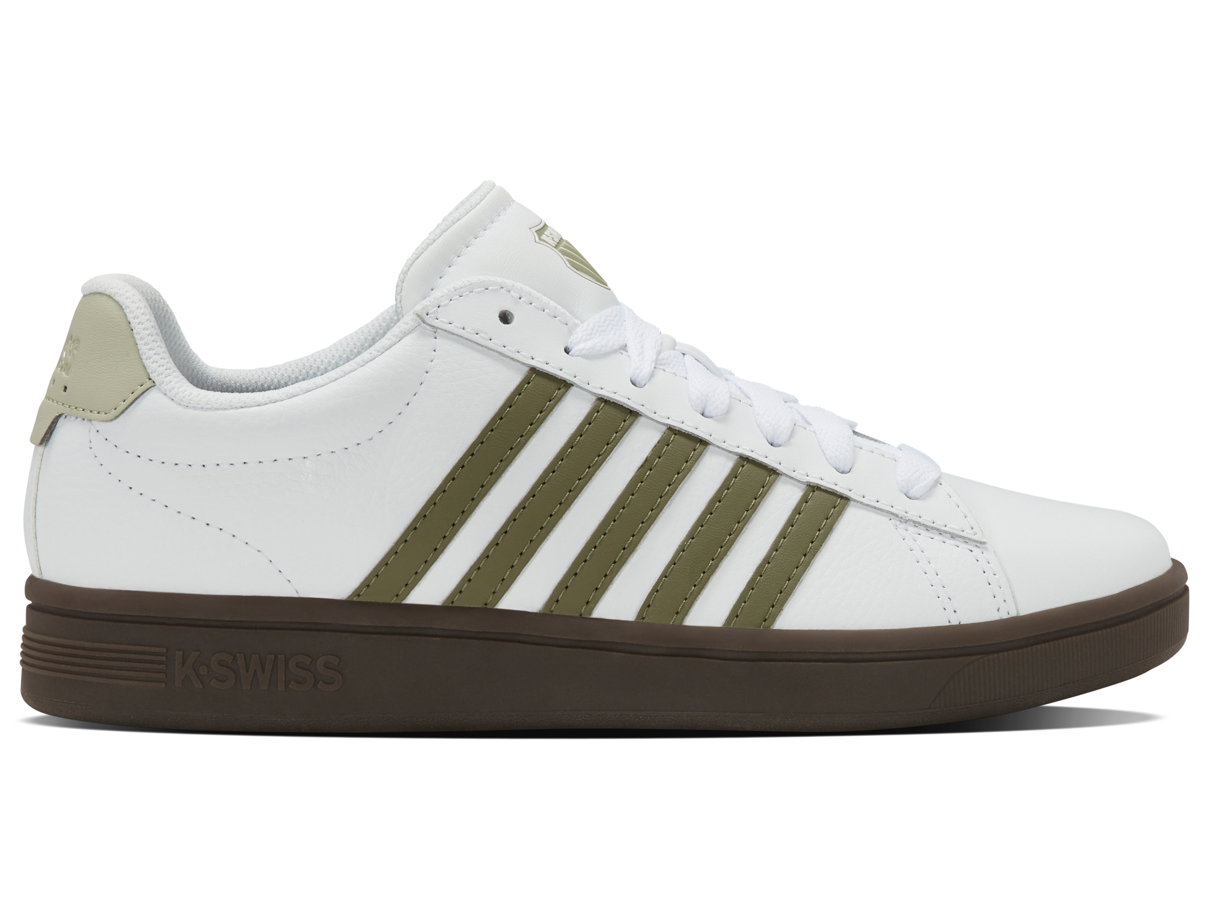 04413-125-M | COURT TIEBREAK II | WHITE/BURNT OLIVE/COLA GUM/ALFALFA