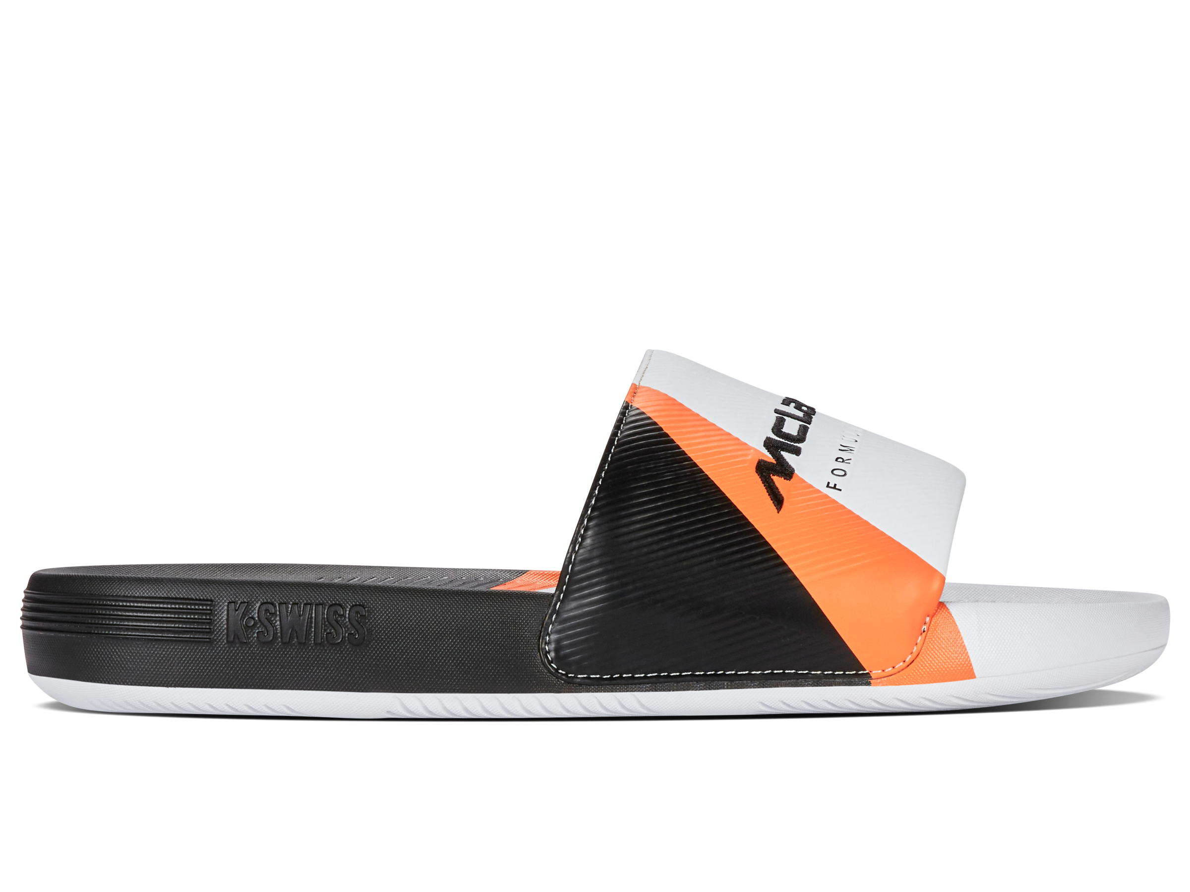 04422-196-M | SLIDE SANDAL X MCLAREN F1 TEAM | WHITE/BLACK/PAPAYA