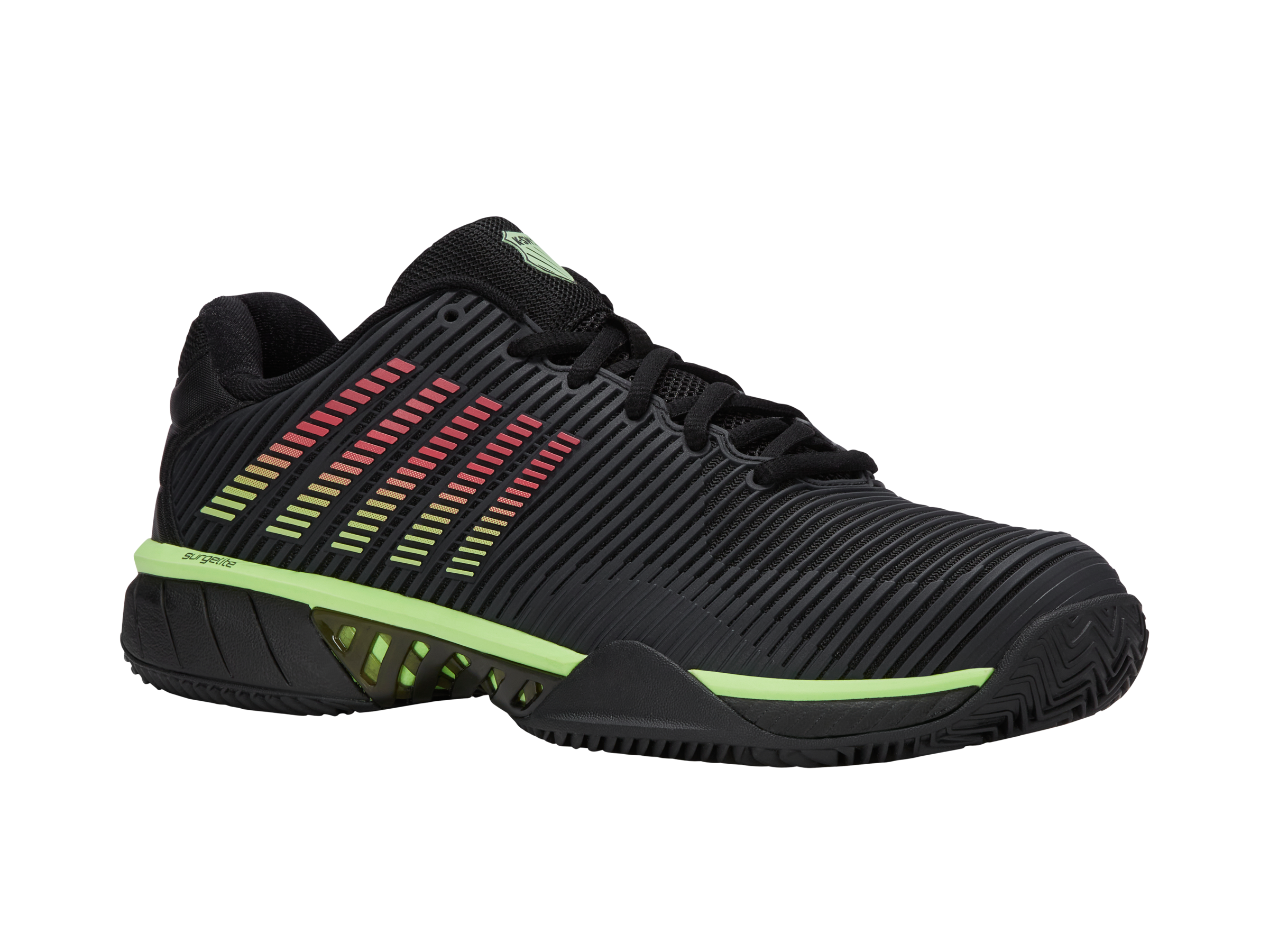 06614-034-M | HYPERCOURT EXPRESS 2 CLAY | BLACK/SOFT NEON GREEN/NEON LAVA