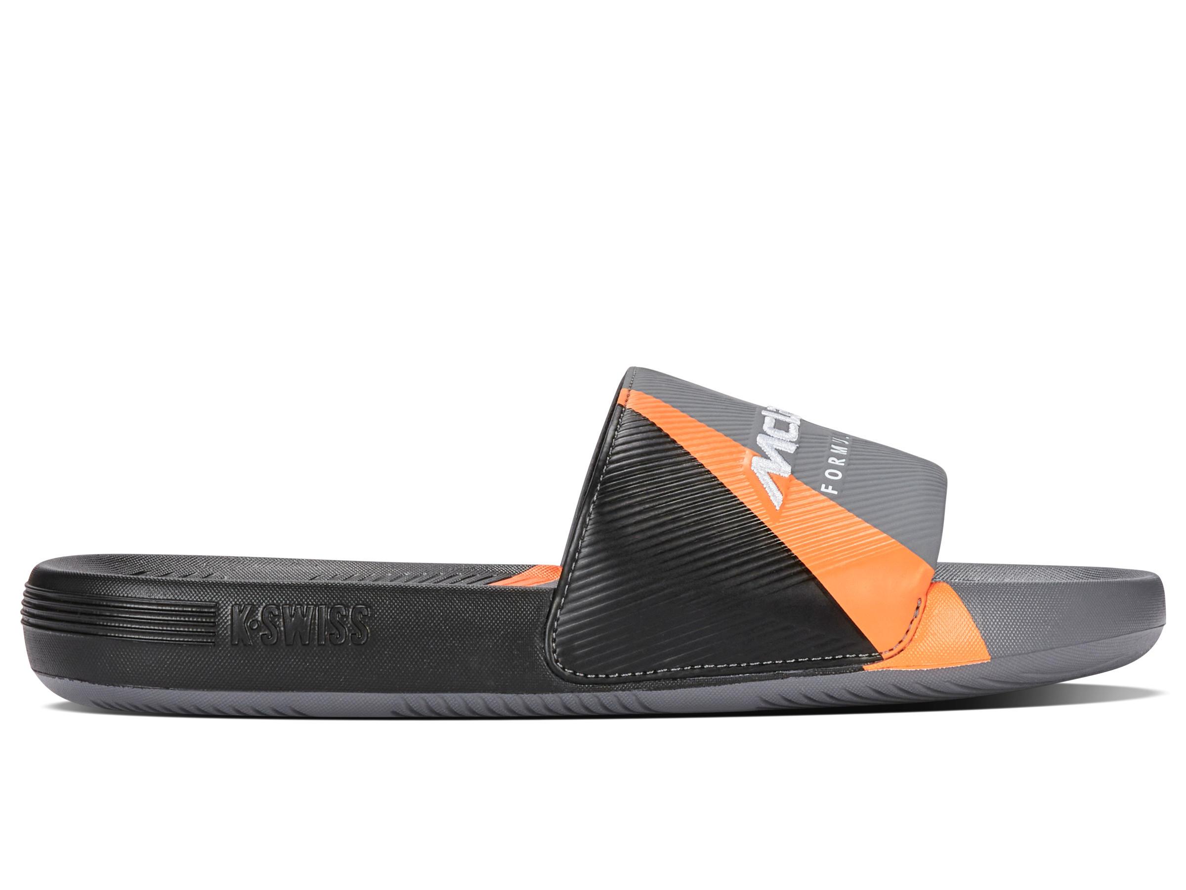 94422-090-M | SLIDE SANDAL X MCLAREN F1 TEAM | ANTHRACITE/BLACK/PAPAYA