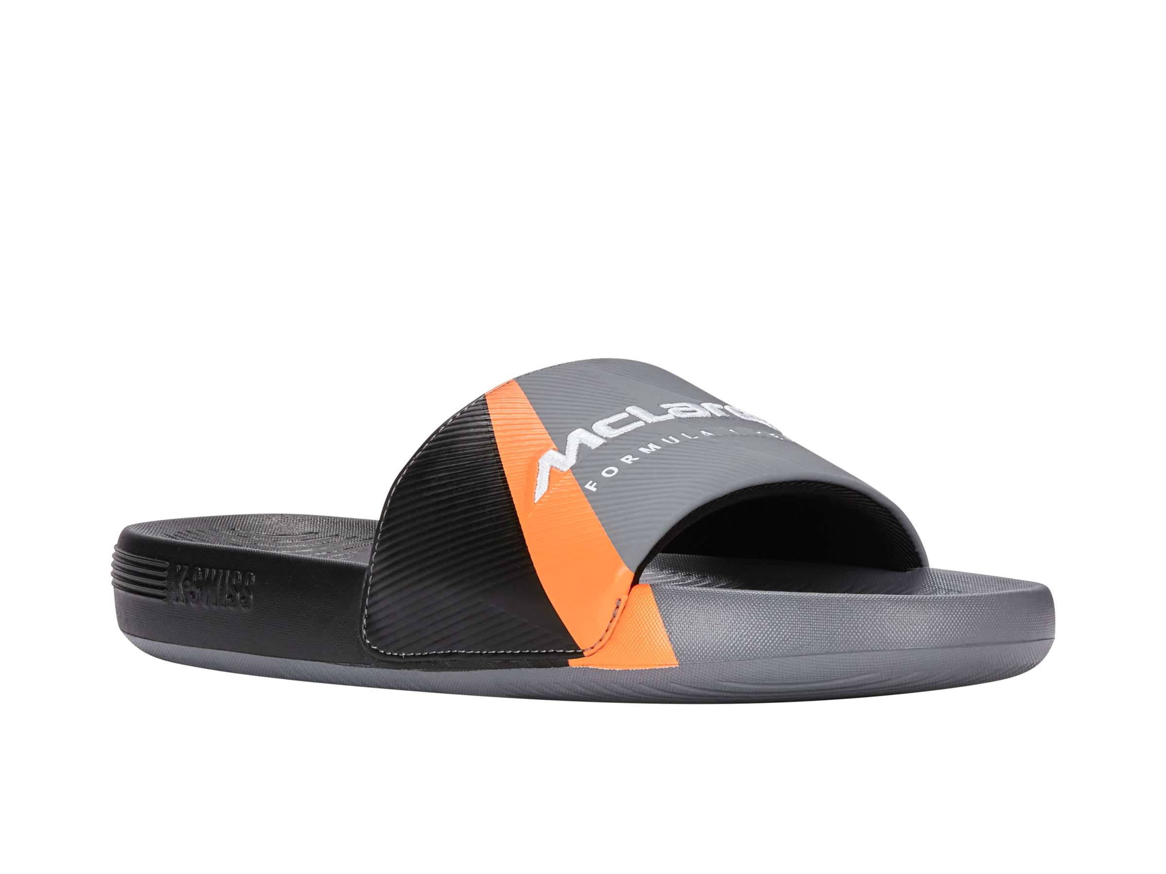 94422-090-M | SLIDE SANDAL X MCLAREN F1 TEAM | ANTHRACITE/BLACK/PAPAYA
