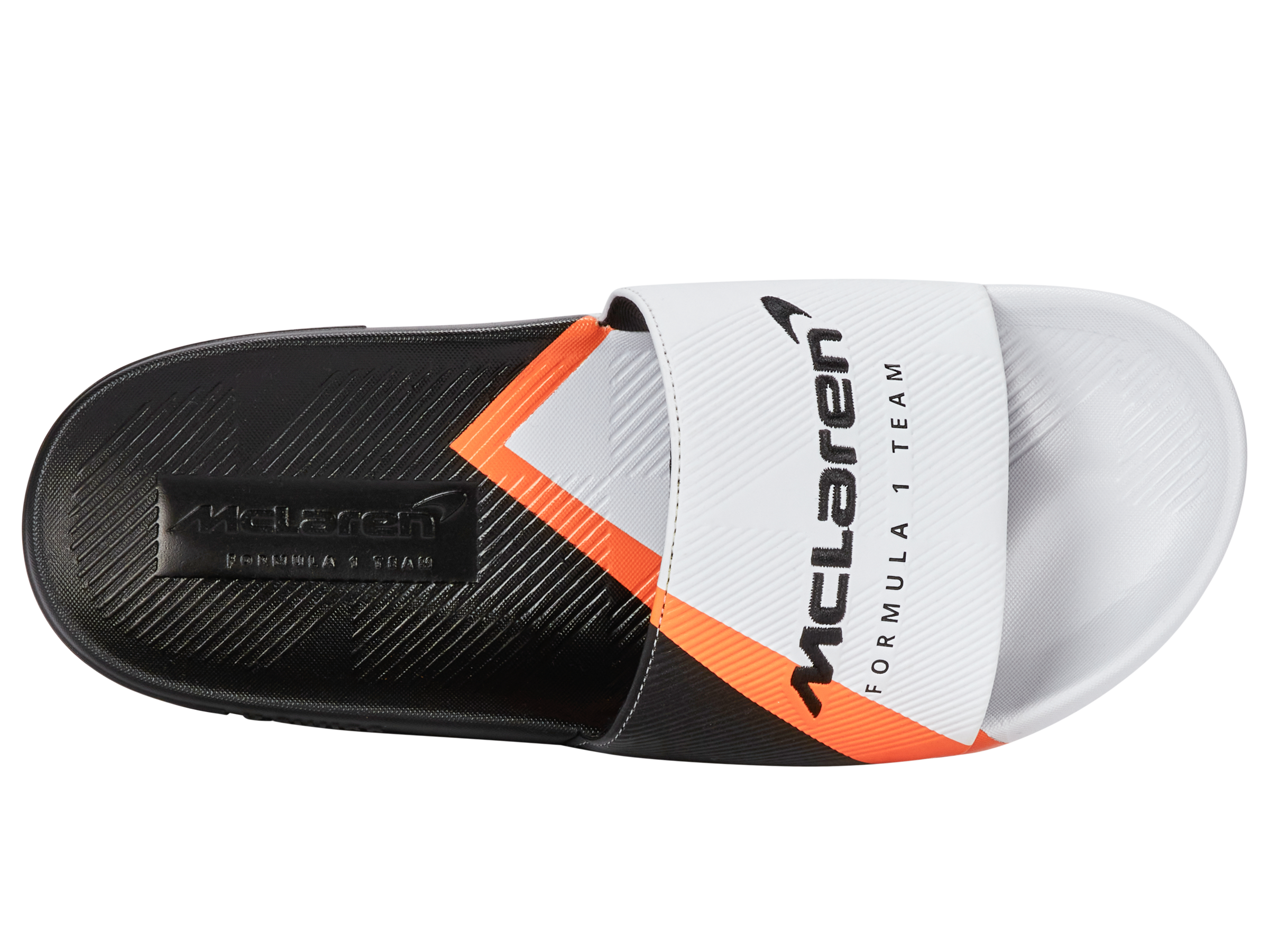 94422-196-M | SLIDE SANDAL X MCLAREN F1 TEAM | WHITE/BLACK/PAPAYA