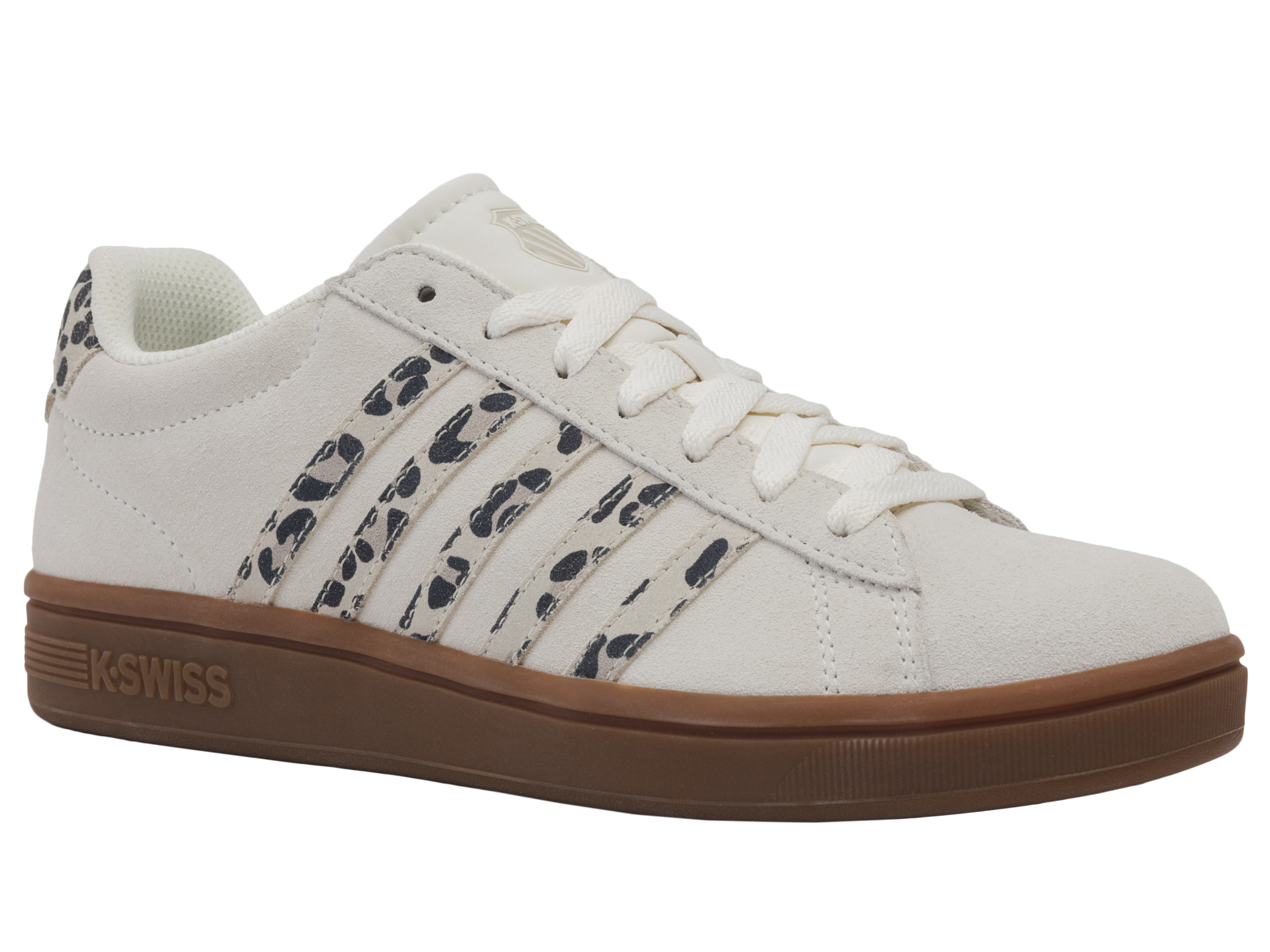 99492-148-M | COURT TIEBREAK II SDE | SNOW WHITE/LIGHT GRAY/LEOPARD/GUM