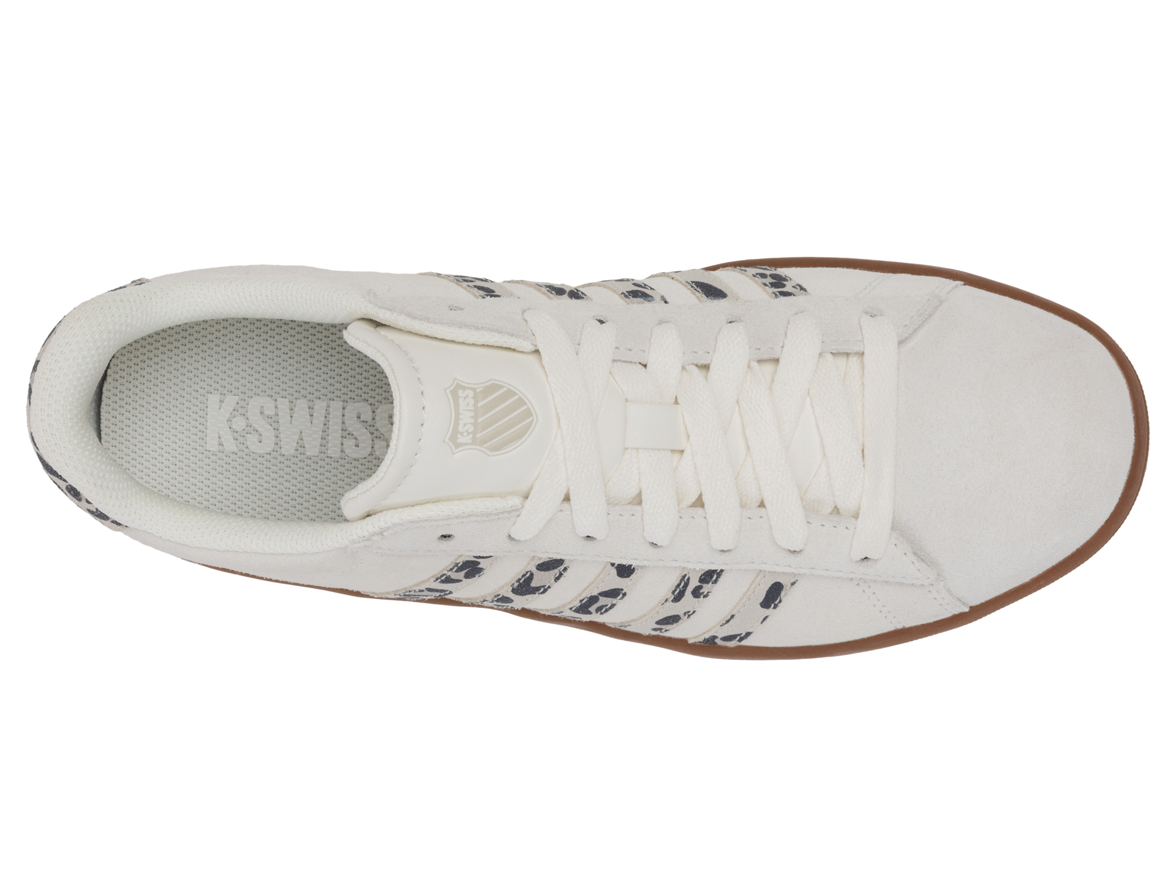 99492-148-M | COURT TIEBREAK II SDE | SNOW WHITE/LIGHT GRAY/LEOPARD/GUM